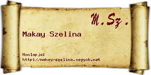 Makay Szelina névjegykártya